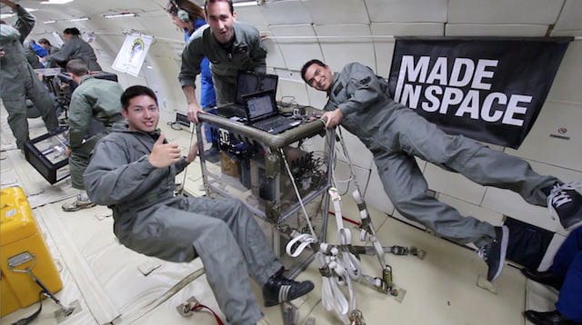 Testing 3D printing in space-like zero gravity environment