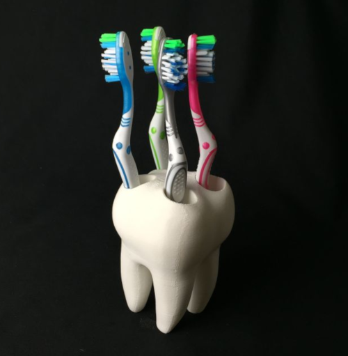 the big tooth 2.0, 3D printed toothbrush holder, 3D model